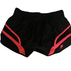Fila black and pink running shorts
